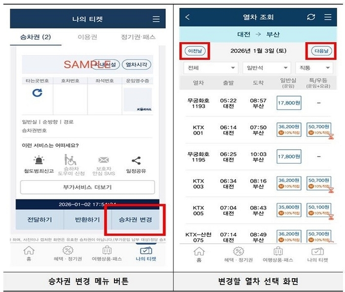 출발 30분 전까지 승차권 ‘무료 변경’... 코레일, 위약금 면제 확대