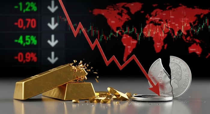 국제 금은값 동반 낙폭 확대... 금 2%·은 12% ‘뚝’