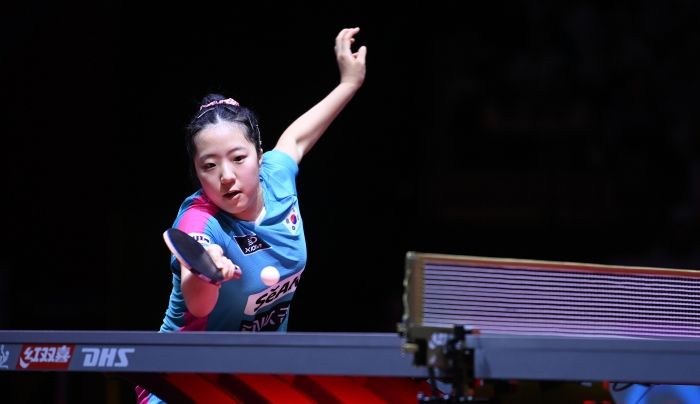 ‘삐약이’ 신유빈, 일본 ‘철벽 수비’ 뚫었다... 풀세트 접전 끝에 아시안컵 8강행