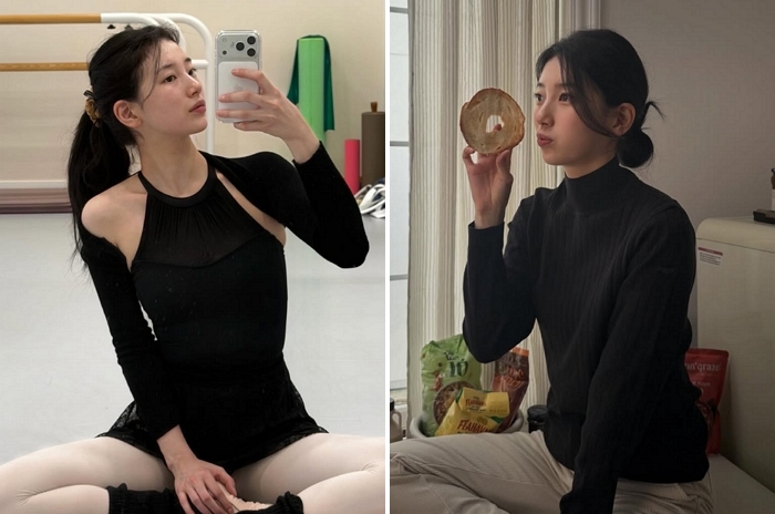 수지, 발레 연습 일상 공개... 베이글 들고 ‘소두’ 미모 인증