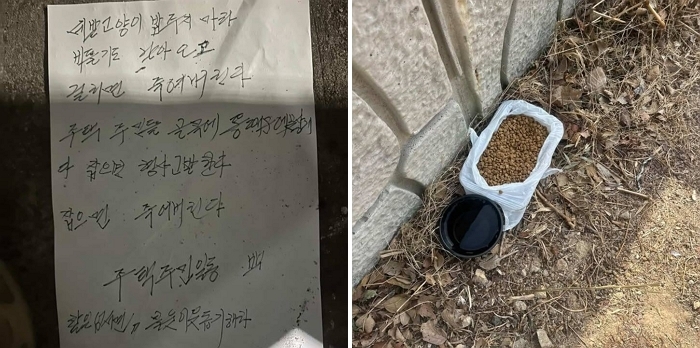 “고양이 밥 주면 죽여버리겠다”... 아파트 단지에 등장한 ‘살벌한 경고문’