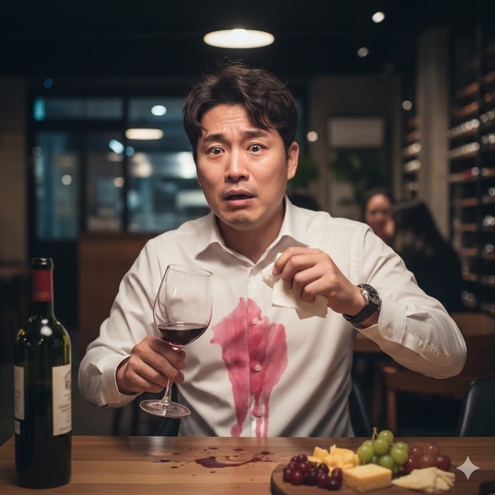 레드 와인 쏟았을 때 당황하지 마세요! ‘이것’만 부으면 바로 해결