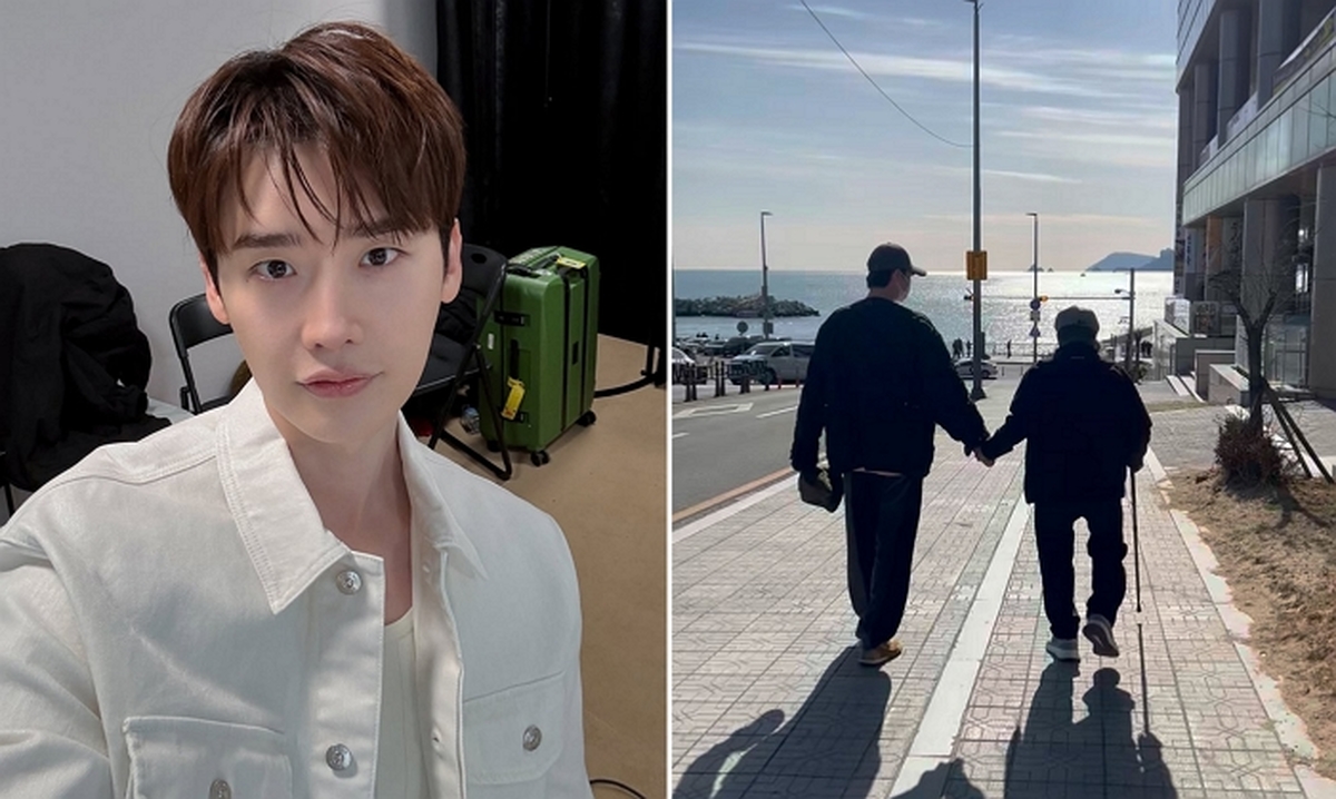 '♥아이유' 이종석, 할아버지와 손잡고 바닷가 산책 중... 훈훈한 일상 공개