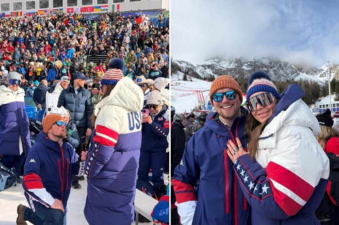 미국 스키 존슨, '약혼 반지'로 2관왕 완성... 연인 깜짝 프러포즈