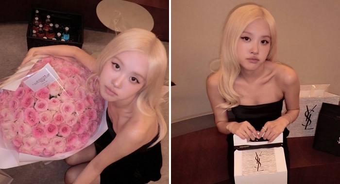 로제, 생일 맞자 명품 브랜드 ‘선물 폭격’... 방 안 가득 채운 장미 꽃다발