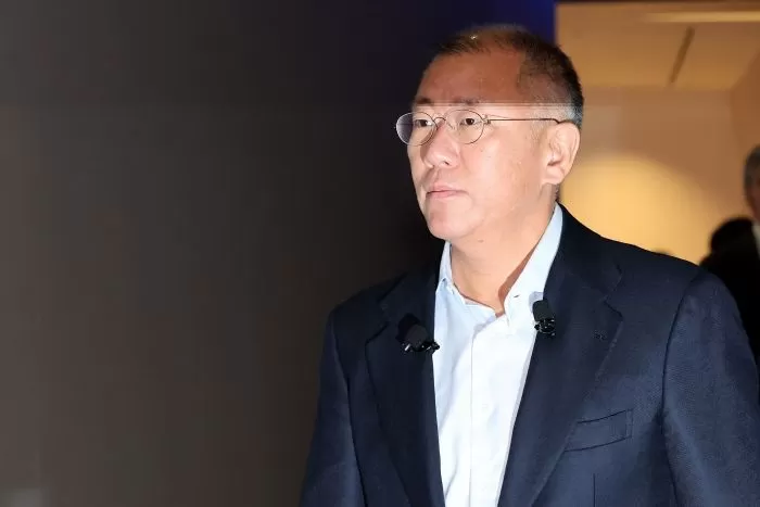 의선 현대자동차그룹 회장이 6일 경기 고양시 현대 모터스튜디오 고양에서 열린 2025 신년회에 참석하고 있다. / 뉴스1&nbsp;