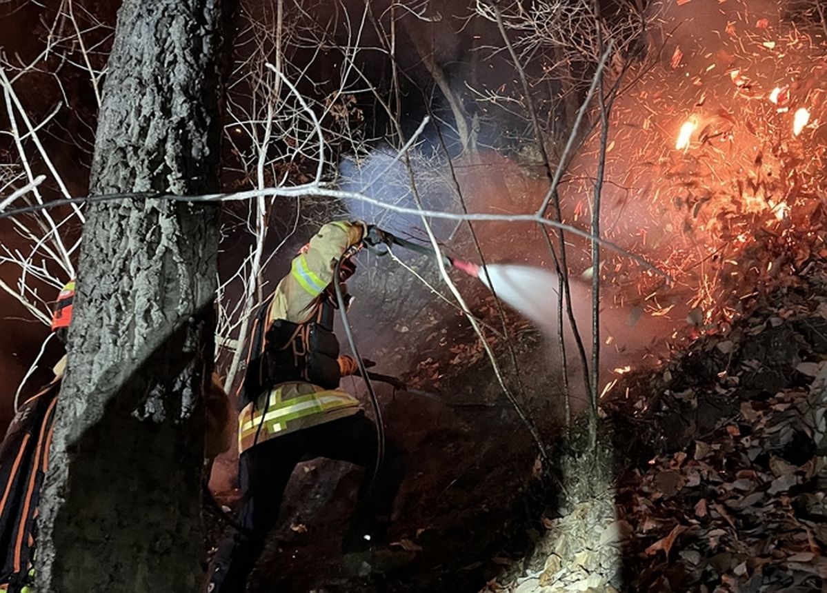 경북 영주 야산서 공군 F-16C 전투기 추락... 조종사 비상탈출 후 ‘무사 구조’