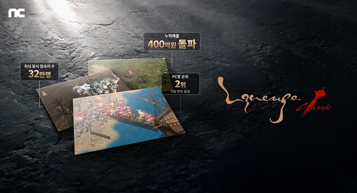 엔씨 '리니지 클래식' 출시 3주 만에 누적 매출 400억 돌파