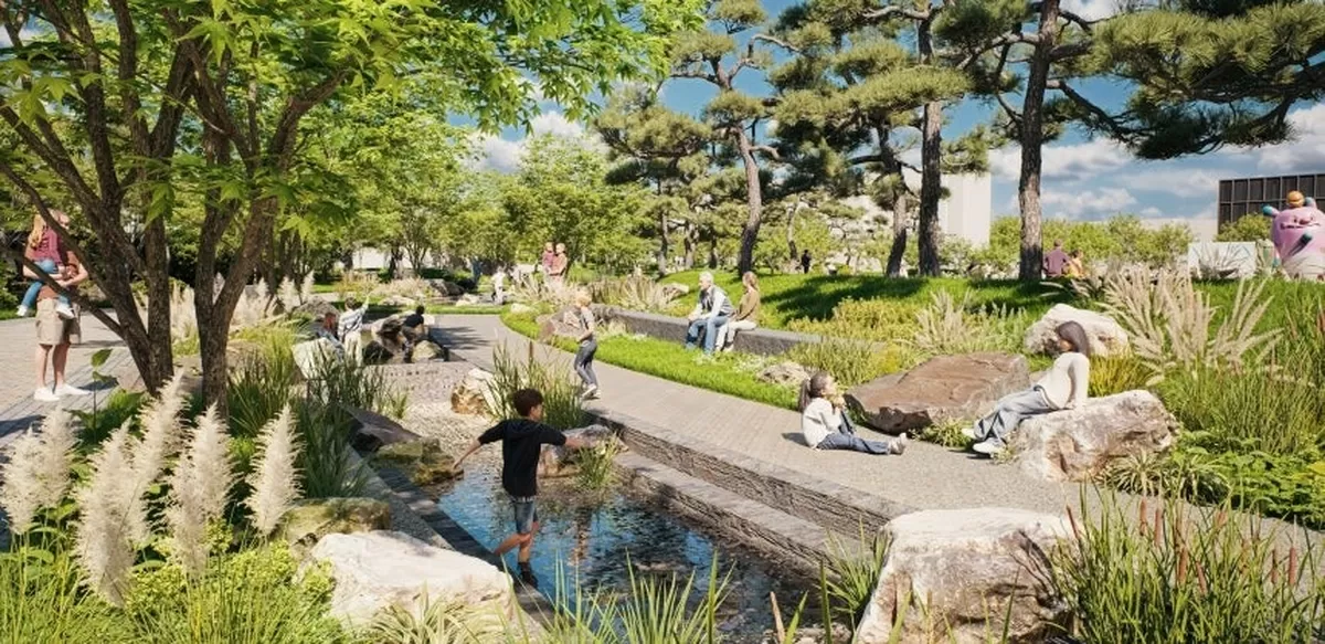 송현문화공원 내 송현문화마당과 송현물길 예상 이미지. /서울시