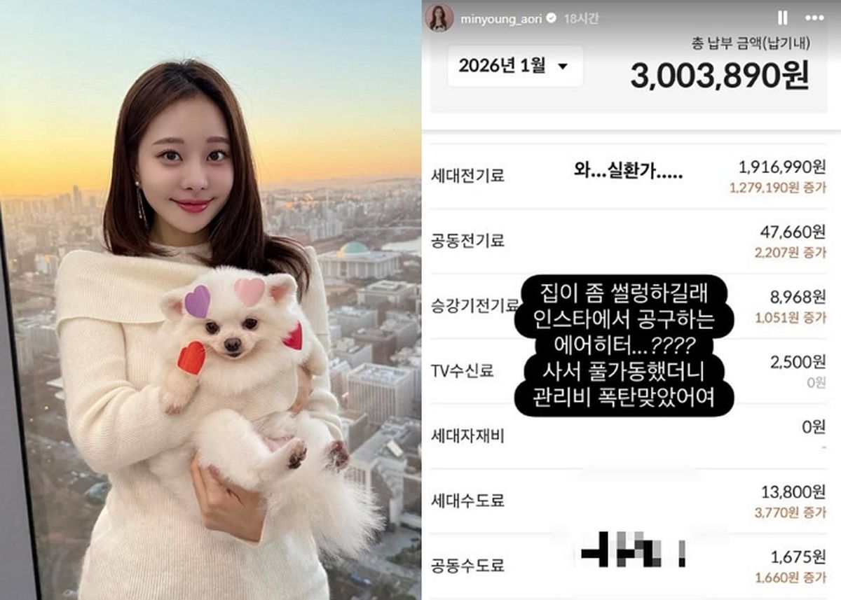 “와 실화인가” 아옳이, 66억 고급 주택 관리비 폭탄에 ‘충격’