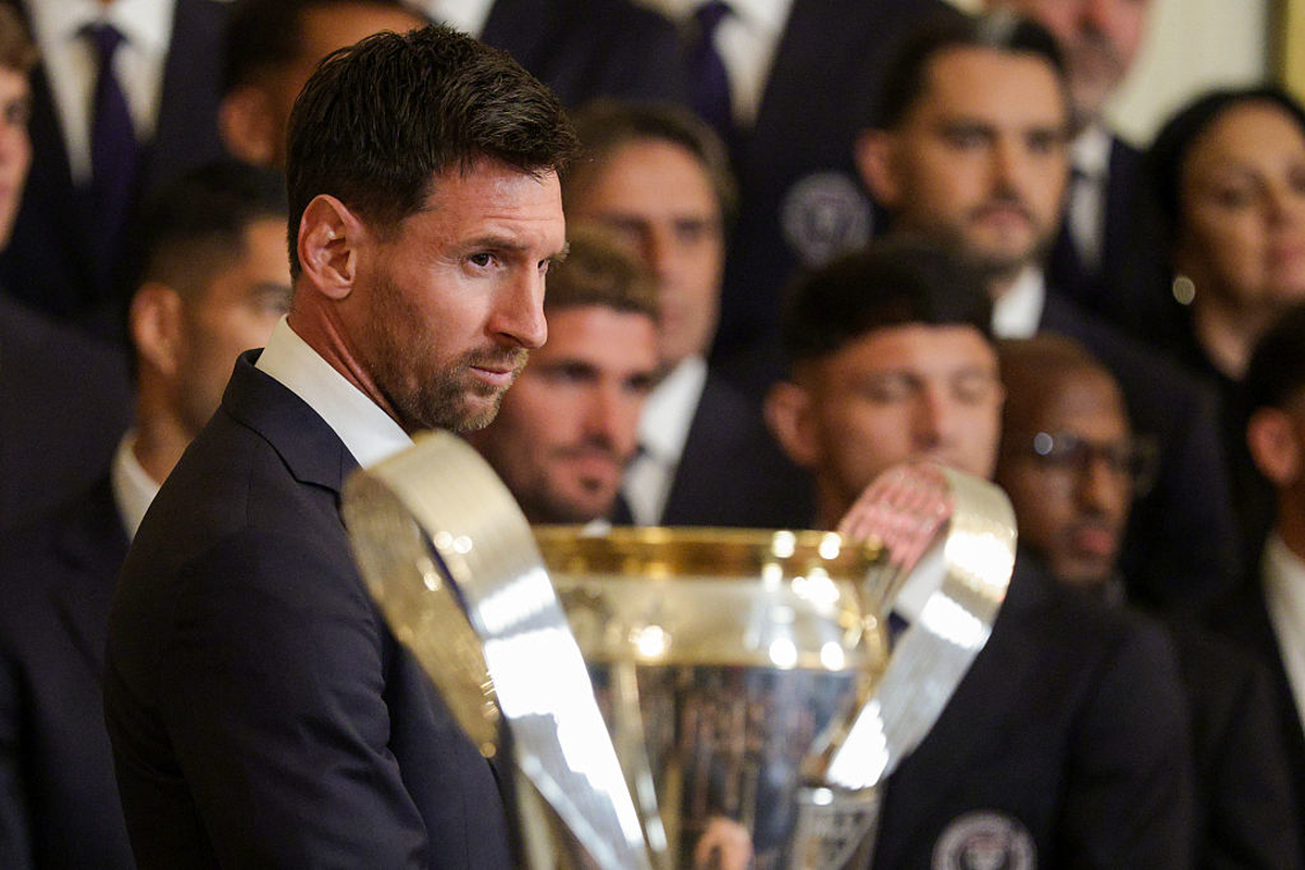 MLS컵 우승 축하행사에 참석한 리오넬 메시 / GettyimagesKorea