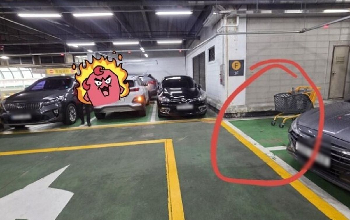 주차장에 ‘마트 카트’ 버리고 간 아줌마... 제자리에 놓으라고 지적하자 보인 ‘황당’ 반응