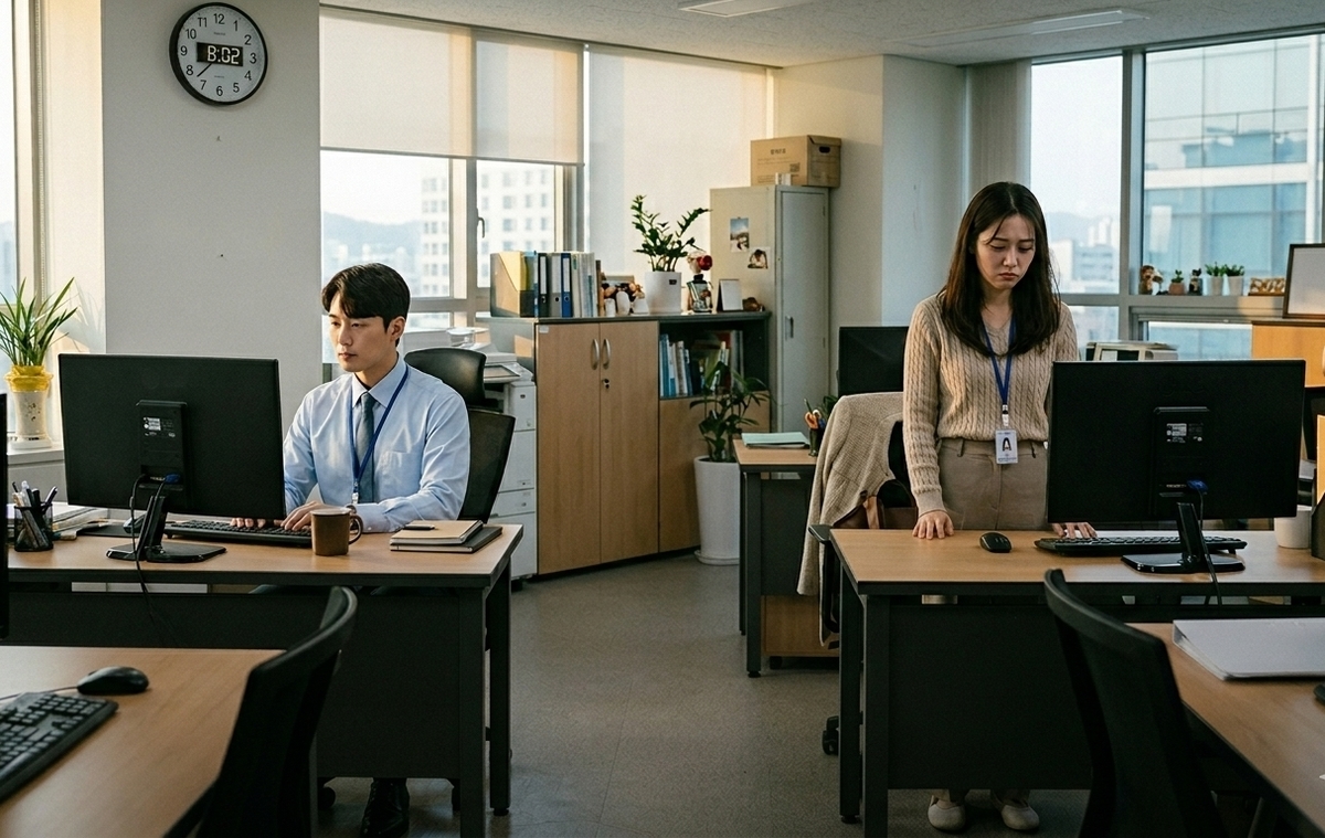 신입 딱 2명인데... 1시간 일찍 출근하는 동기 때문에 회사 생활 망했다는 직장인 사연