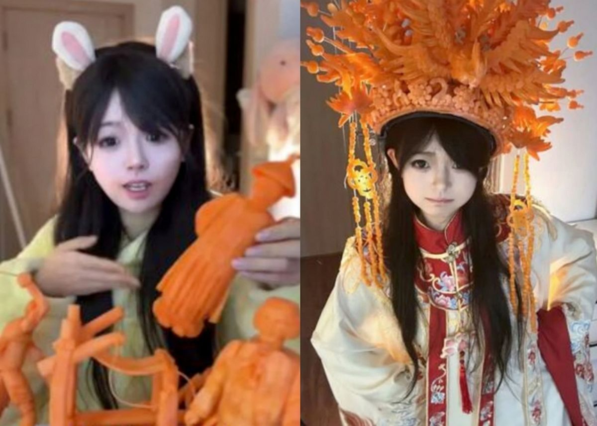 치아만으로 당근 조각하는 중국 여성, 120만 팔로워 돌풍