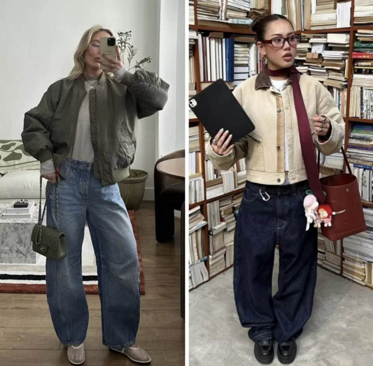 널널한 핏에 곡선을 강조한 ‘커브드 팬츠’가 패션시장에서 빠르게 확산하고 있다. [핀터레스트 캡처]