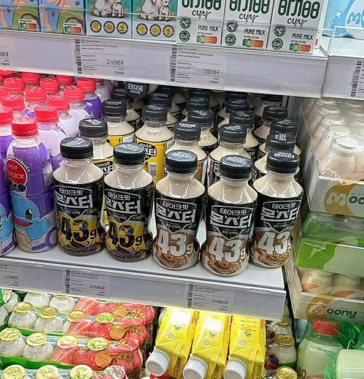 몽골 대형마트 NOMIN에 입점된 단백질 음료 ‘테이크핏./사진제공=남양유업