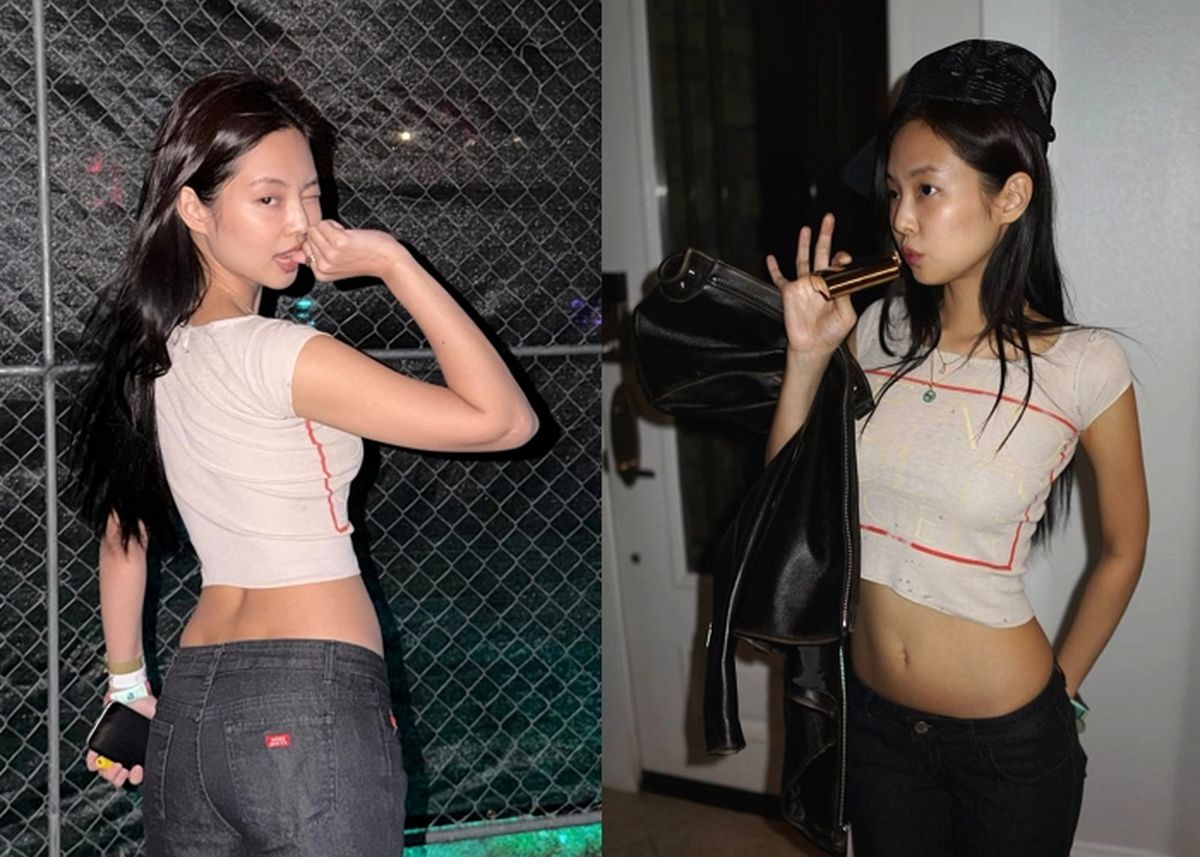 제니, 코첼라 휩쓴 한 줌 허리... 탄탄한 '기립근' 눈길