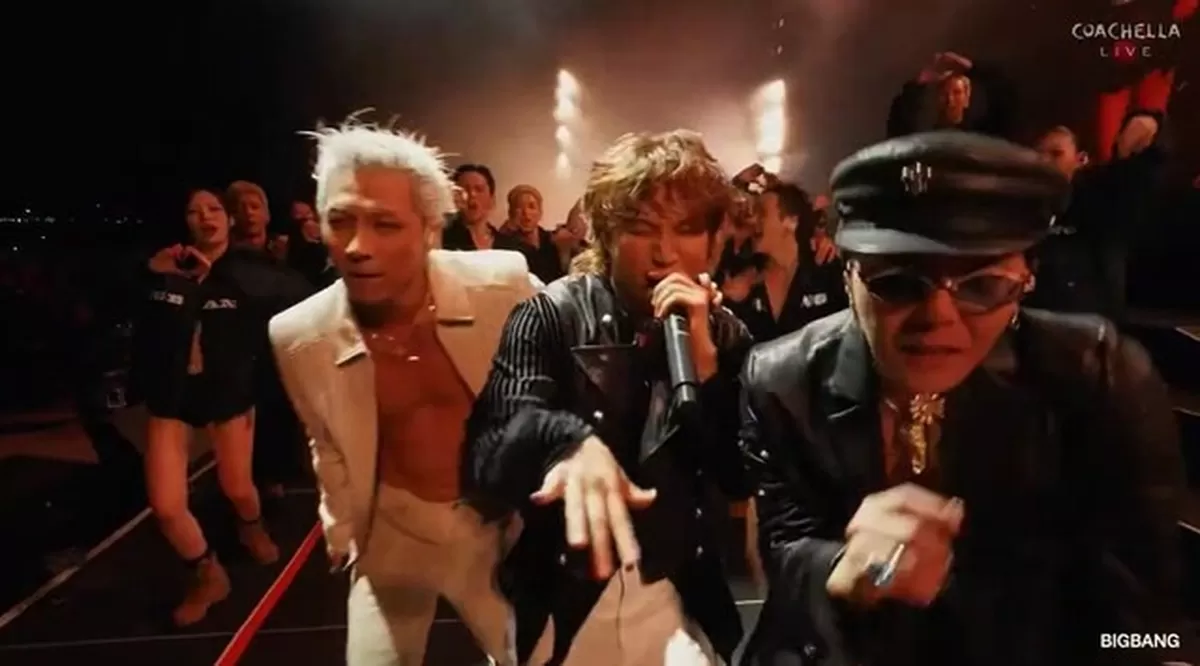 그룹 빅뱅의 태양 대성 지드래곤(왼쪽부터)이 현지시간 12일 미국 캘리포니아에서 열린 코첼라 밸리 뮤직 앤드 아츠 페스티벌에 출연했다./코첼라 유튜브 캡처