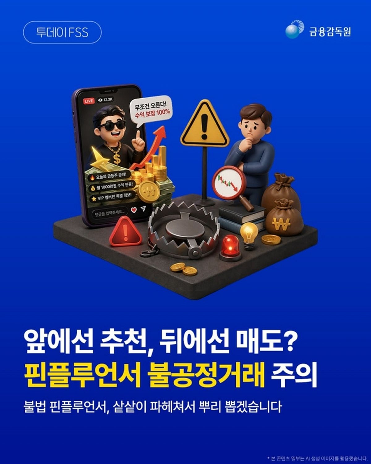 “AI가 24시간 실시간 감시”... 금감원, ‘불법 핀플루언서’ 단속 나선다