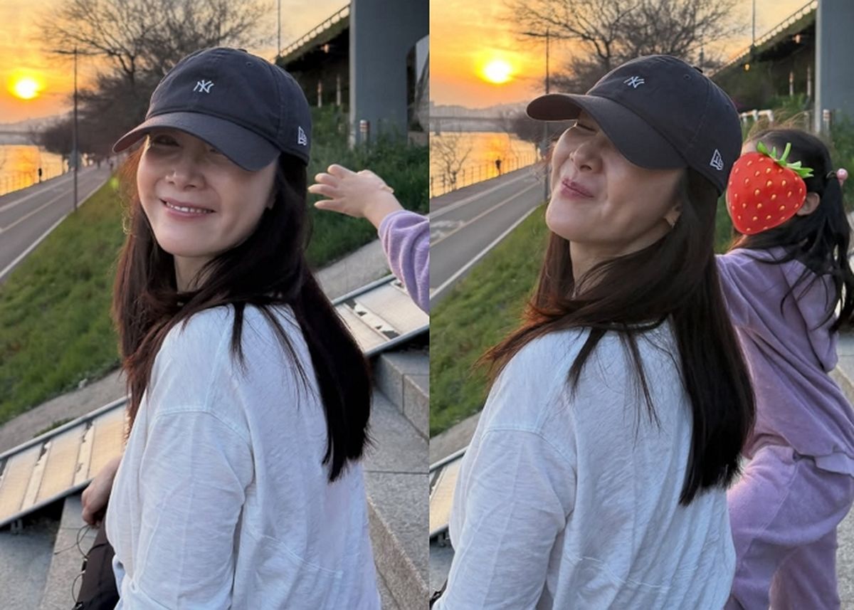 최지우, 6살 딸과 한강서 포착... 얼굴 안 가린 ‘수수한 엄마’ 눈길