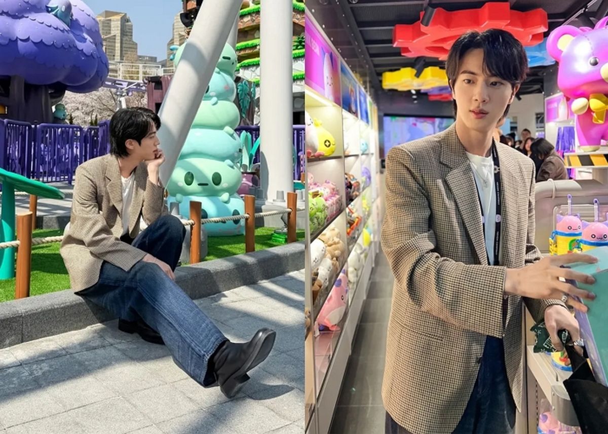 “인형보다 귀엽네” BTS 진, 롯데월드 메이플 아일랜드 떴다
