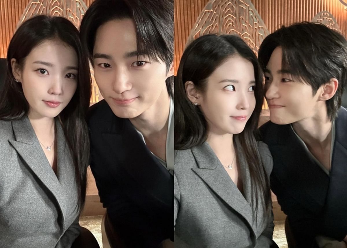 아이유·변우석, 촬영장에서 초밀착 셀카... 얼굴 닿을 듯 말 듯 ‘현커’ 분위기
