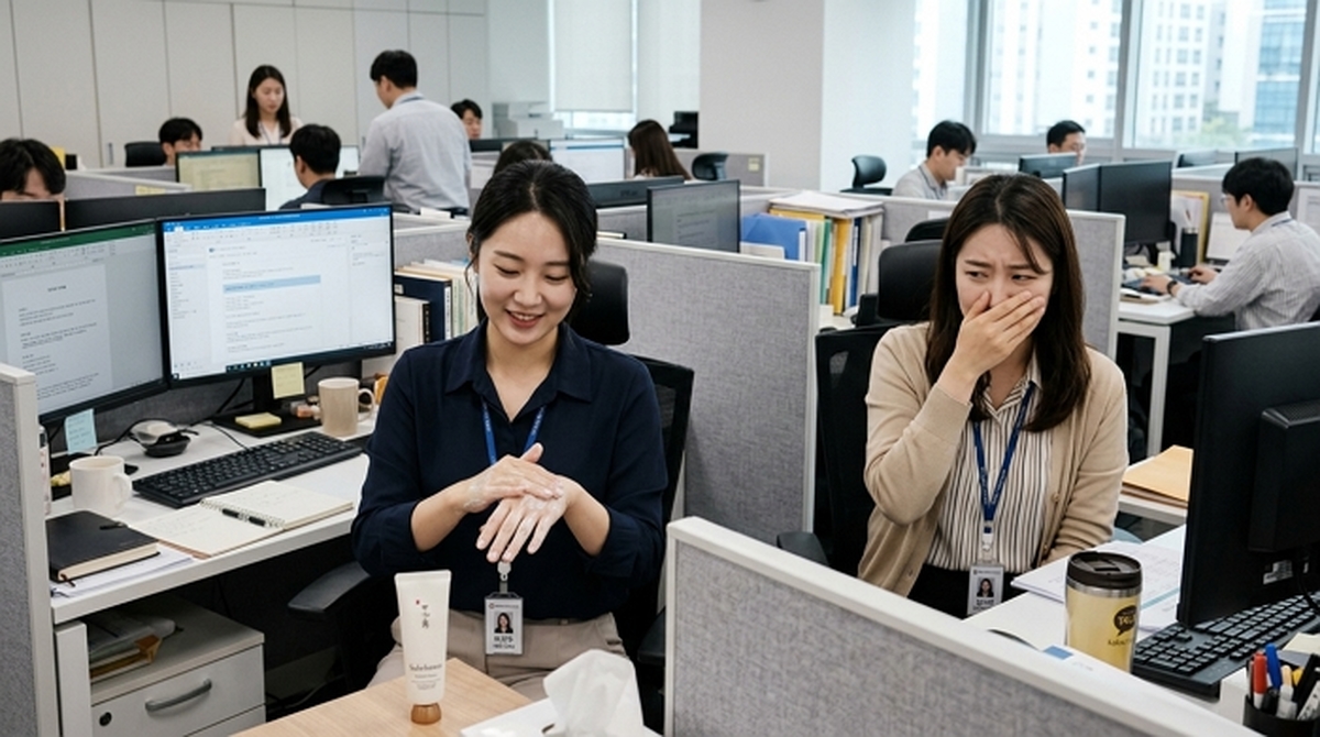 Office_woman_applying_hand_cream_202605121405.jpeg