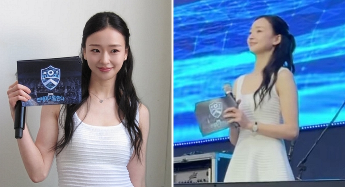 “진짜 아들맘 맞아?” 손연재, 모교 연세대 축제 MC 등장... 여전한 요정 미모