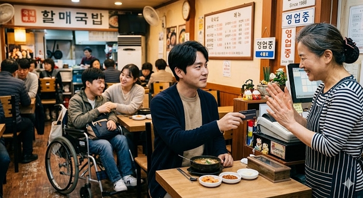 장애인 남매 밥값 대신 결제한다는 손님 막아선 식당 사장님, 그가 말한 '진짜 배려'