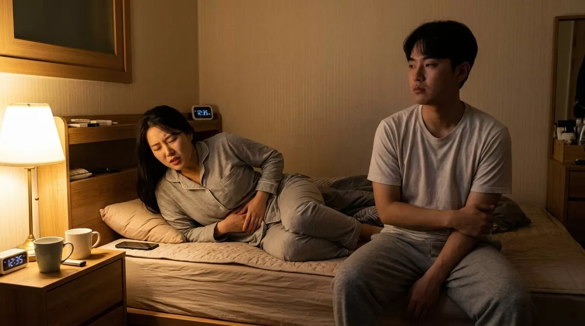 Young couple in bed