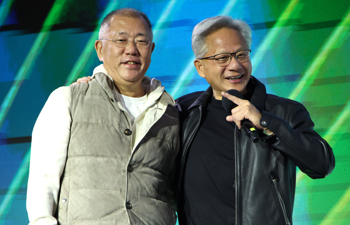 정의선 현대차그룹 회장과 젠슨 황 엔비디아 CEO / 뉴스1