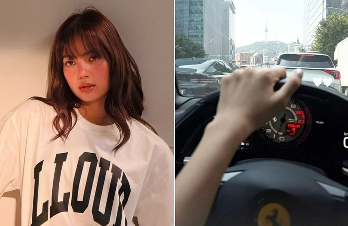 블랙핑크 리사, 남산타워 바라보며 슈퍼카 드라이브... 핸들 속 로고의 정체