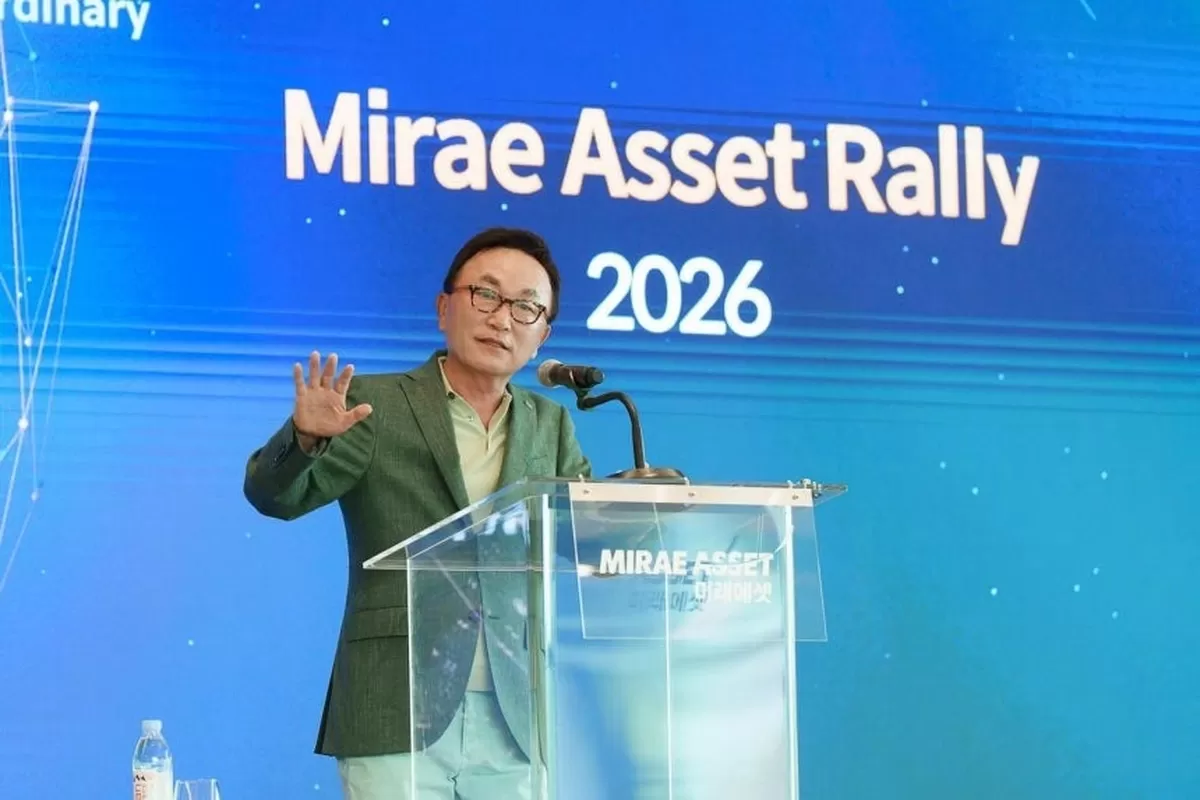 지난 1일 강원도 세이지우드 홍천에서 열린 Mirae Asset Rally 2026에서 박현주 미래에셋그룹 회장이 발언하고 있다(미래에셋자산운용 제공).