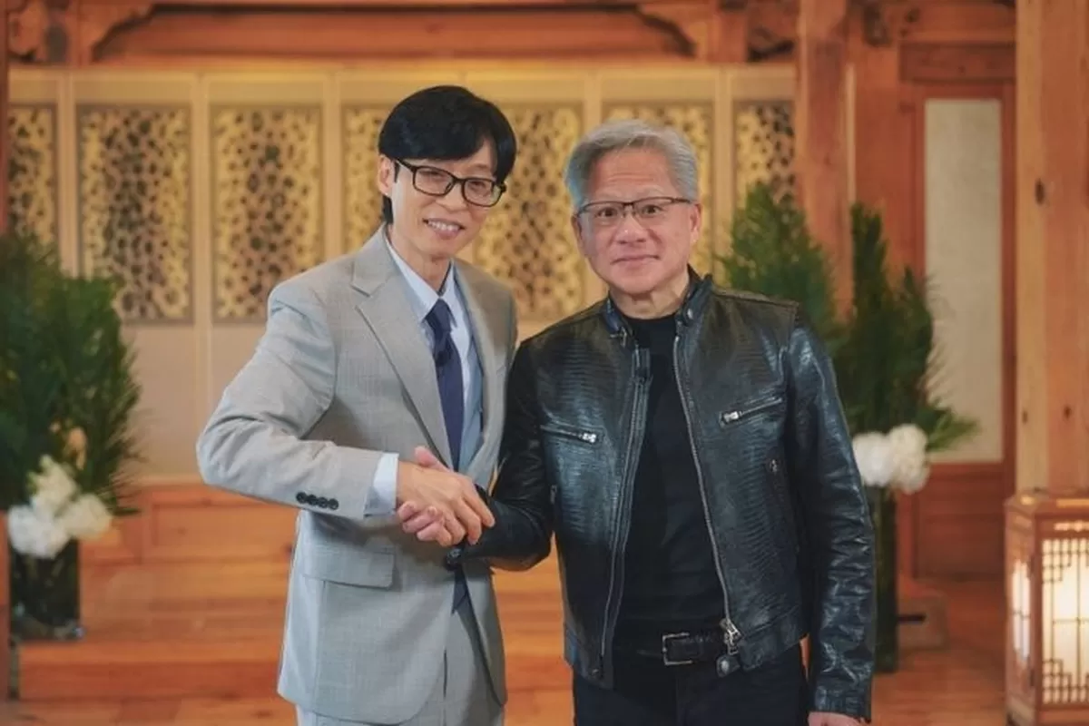 [서울=뉴시스] 왼쪽부터 방송인 유재석, 젠슨 황 엔비디아 CEO. (사진=tvN 제공) 2026.06.10. photo@newsis.com *재판매 및 DB 금지