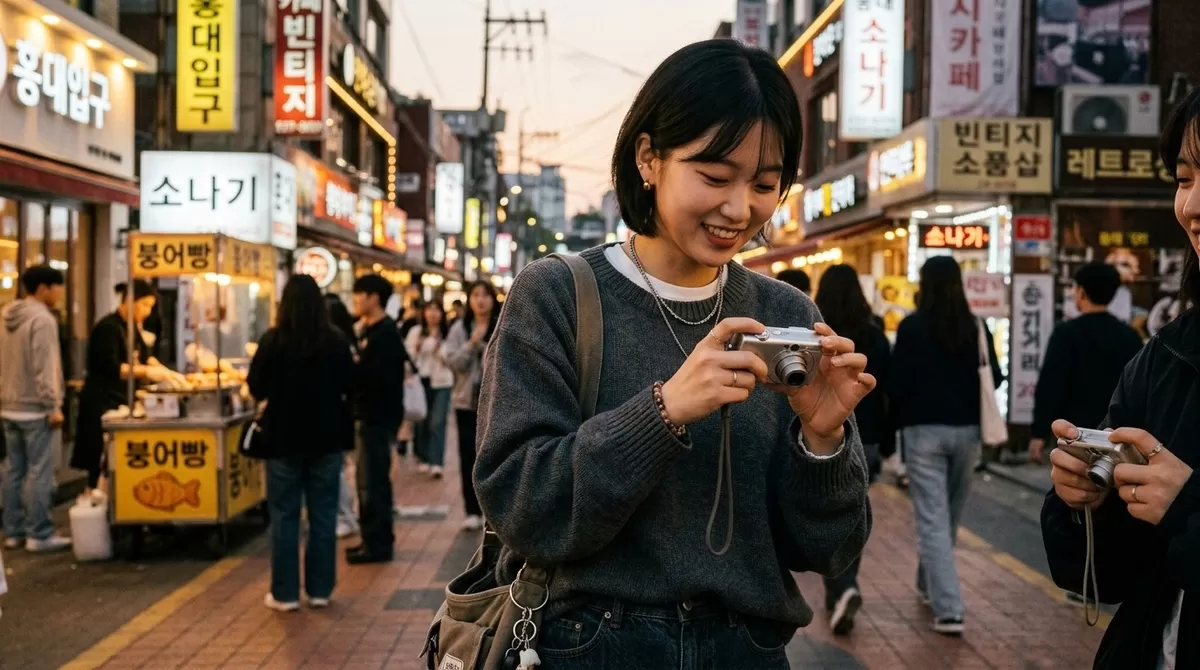 한국 mz세대 디지털카메라 레트로 감성