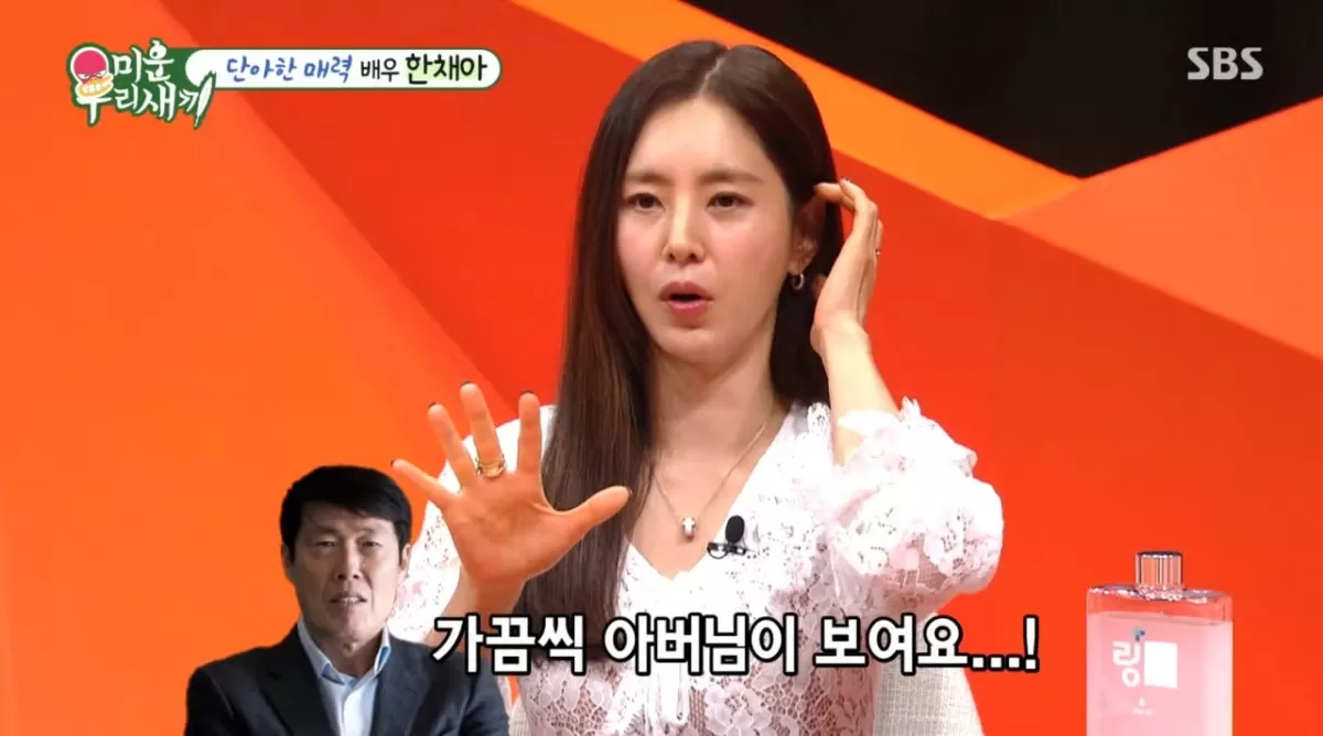 한채아가 딸이 차범근을 많이 닮았다고 고백했다. /사진=SBS 미운 우리 새끼 캡처
