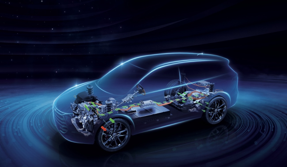 BYD 고유 플러그인하이브리드(PHEV) 기술인 'DM-i'가 탑재된 차량의 내부 구조도 / BYD코리아