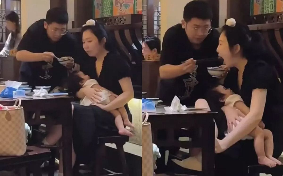 모두를 감동시킨 ‘한 입’... 육아에 지친 아내 위해 허리 숙여 밥 먹여준 남편