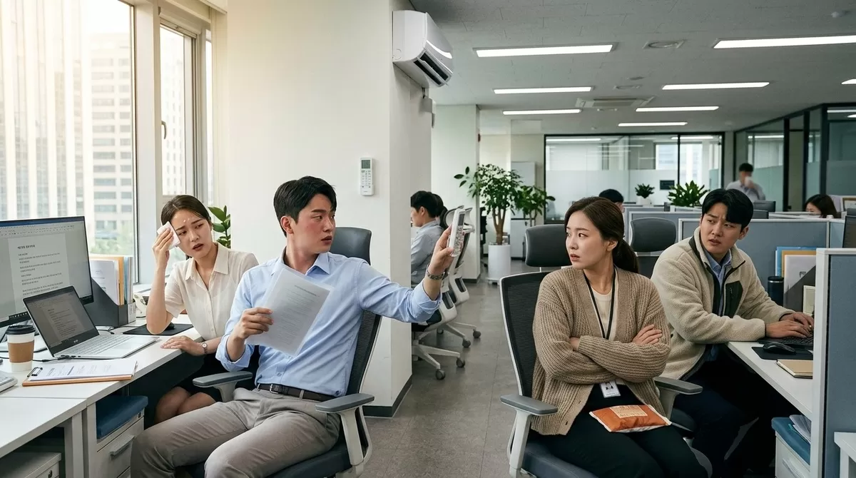 사무실 온도 갈등 눈치 싸움