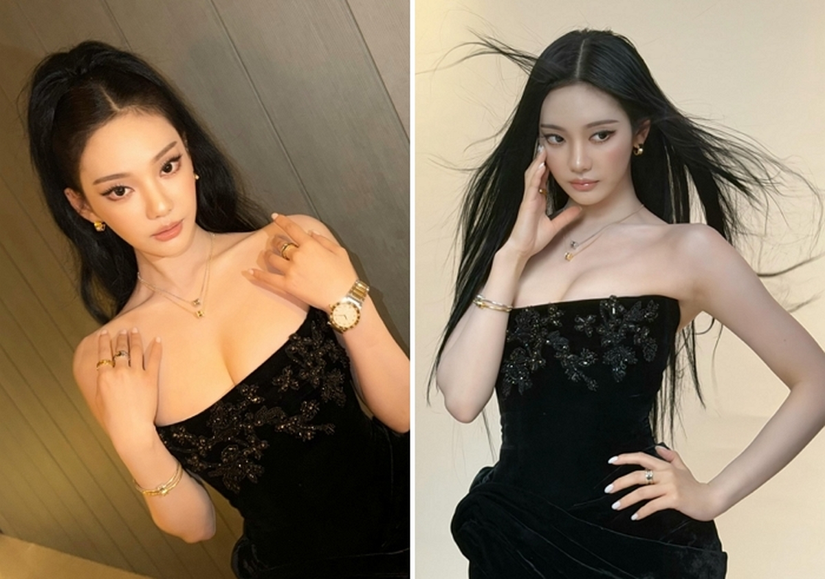에스파 닝닝, 블랙 드레스로 완성한 여왕 비주얼... 반전 피지컬 눈길