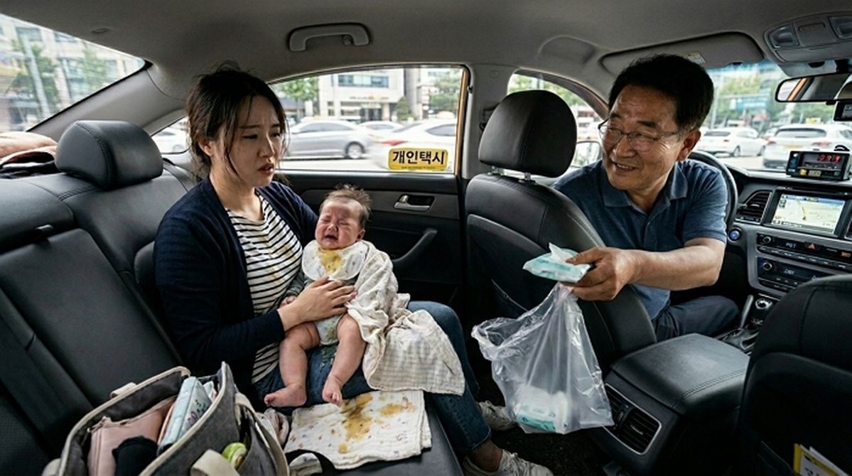 택시서 ‘분수토’한 생후 6개월 아기... 당황한 엄마 울컥하게 한 기사의 따뜻한 배려