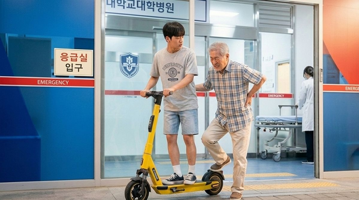 몸 불편한 노인 킥보드에 태워 응급실 모셔드린 학생, 뜻밖에도 ‘위법’ 논란 일었다