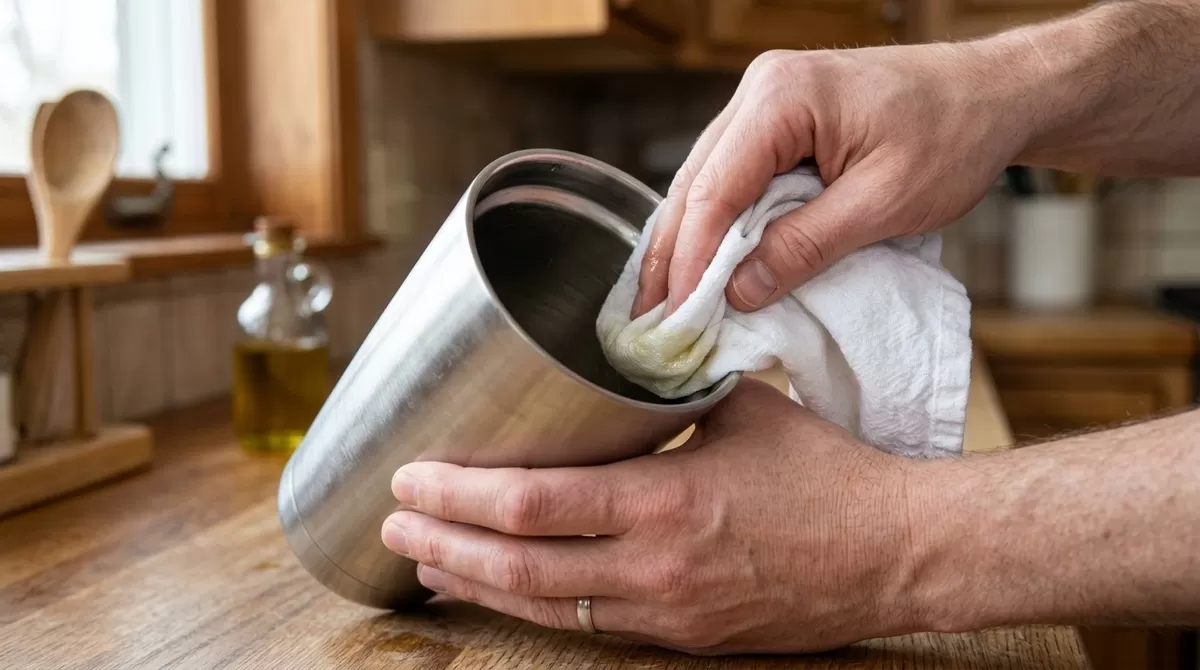 Hand wiping stainless tumbler