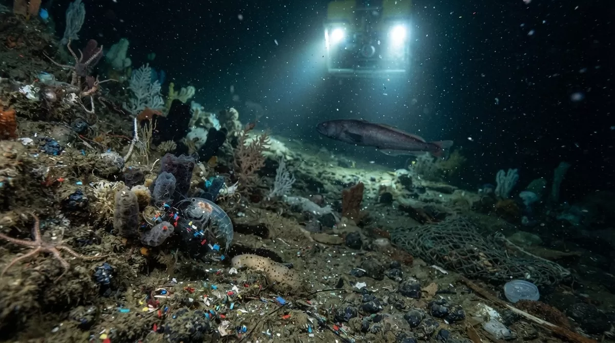 Deep sea creatures ingest microp…