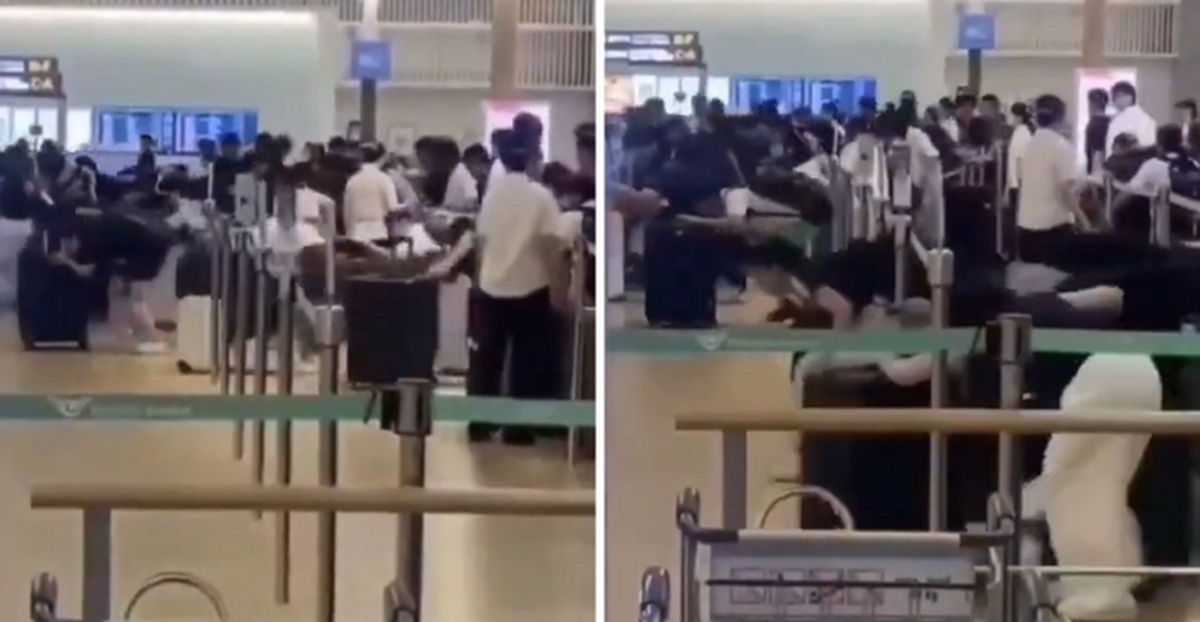 캐리어 밀고 차단선 밑으로 돌진... 인천공항 출국장서 벌어진 중국인 ‘집단 새치기’ (영상)