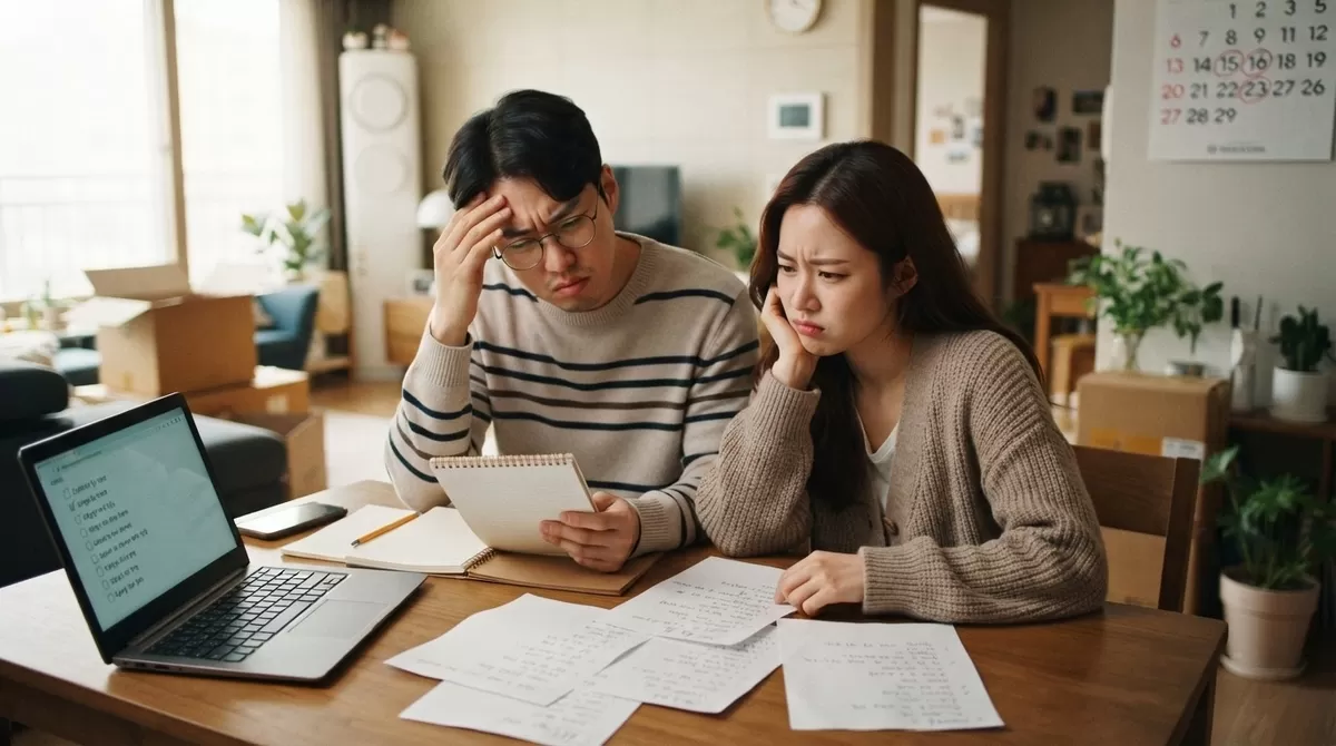 Newlywed couple contemplating party