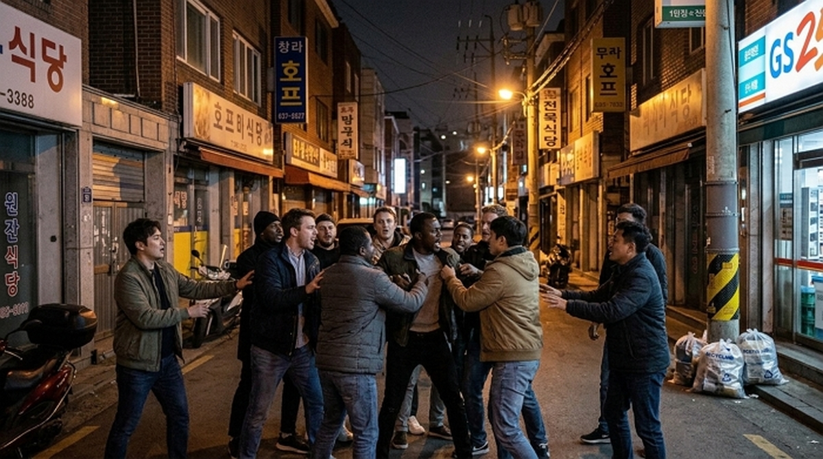 음성 길거리서 외국인 10여명 집단 패싸움... “2명 사상”