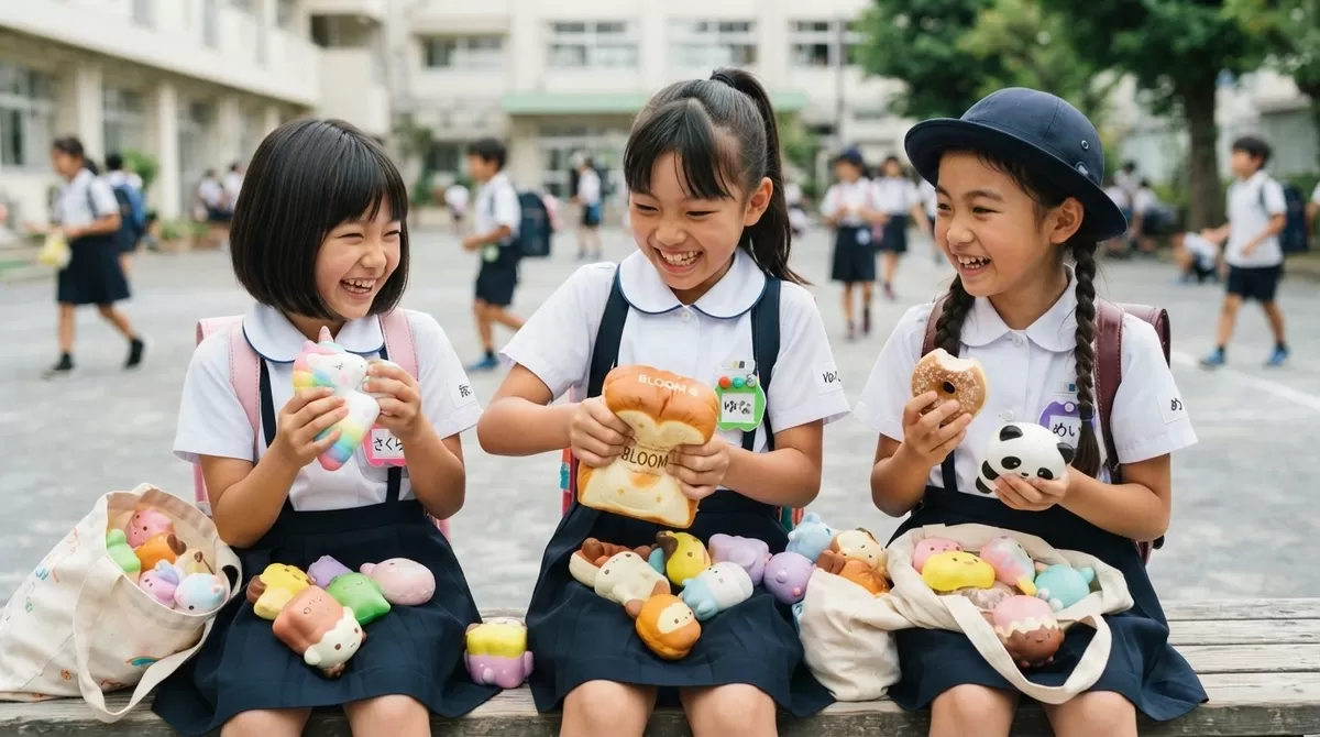 Japanese students with squishies