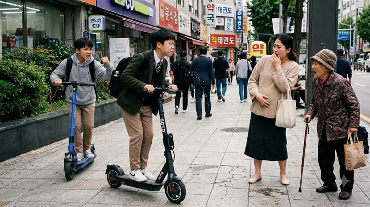 “시민들에게 침 뱉고 도주”... 킥보드 타며 무차별 난동 부린 중학생들