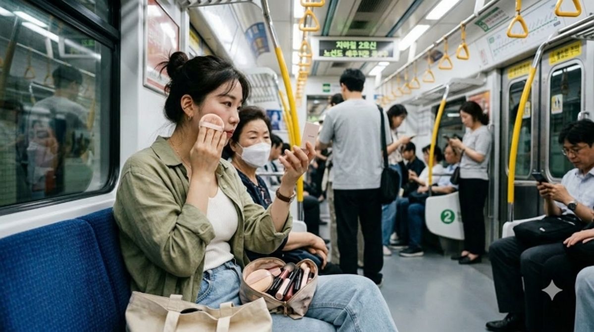가루 날림부터 퍼프 소리까지, 출근길 ‘지하철 화장’ 두고 누리꾼들 설전 벌어졌다